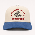 Mountain valley stampede denim and ivory trucker hat - 100% cotton