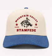 Mountain valley stampede denim and ivory trucker hat - 100% cotton